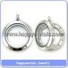 Happymetals stainless steel cheap classic glass floating locket pendant