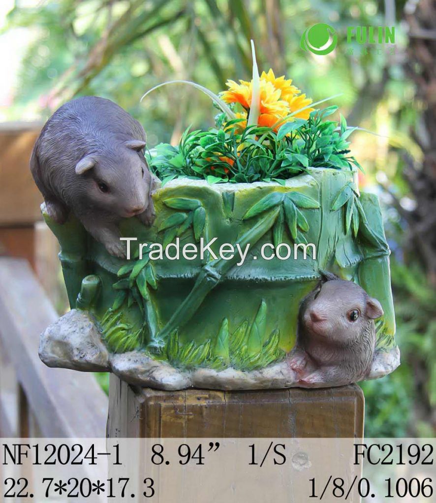 Resin Rat Design Decorative Animal Plant Pot
