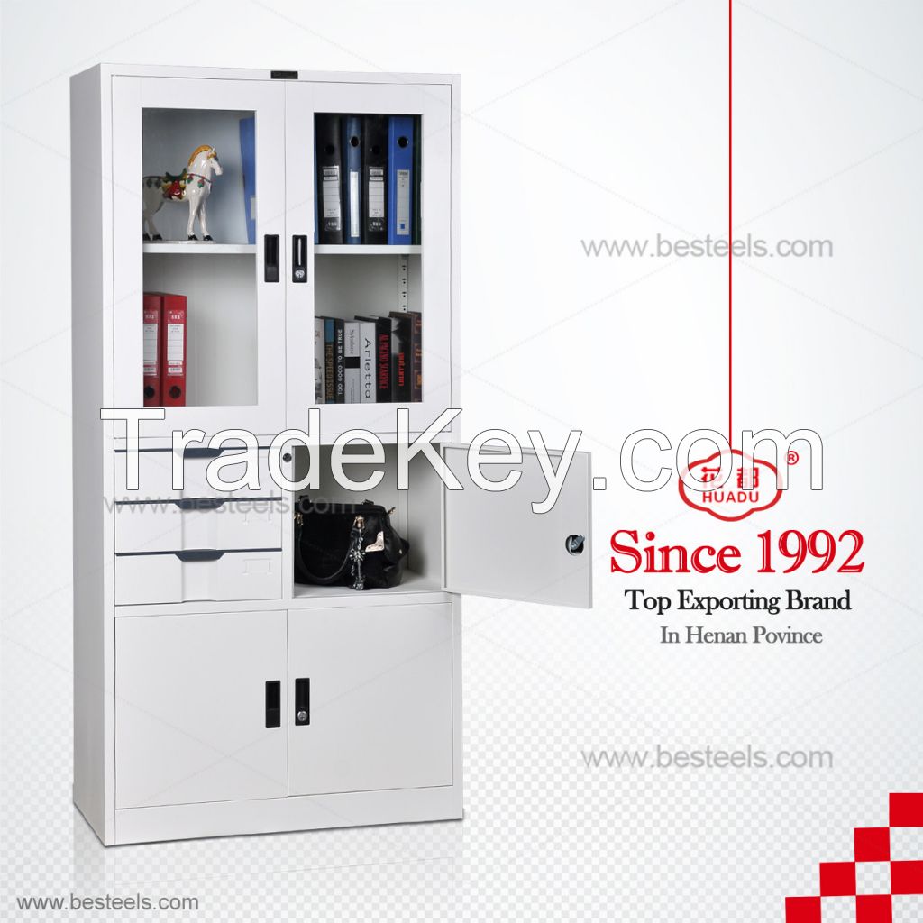 HDW-B35 steel and glass file cabinet