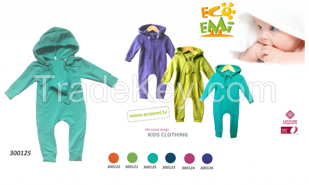 Cotton fleece kids sweatsuit / overall