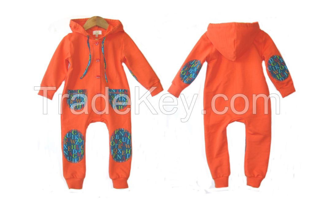 Cotton fleece kids sweatsuit / overall