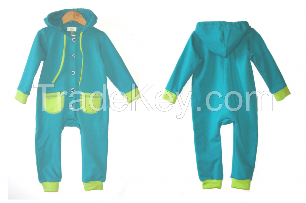 Cotton fleece kids sweatsuit / overall