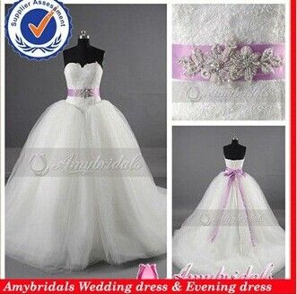 AM346a Sweetheart ball gown purple and white cheap wedding dresses made in china