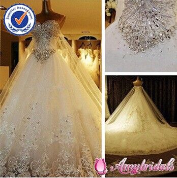 SA3970 Brilliant sweetheart bling wedding dresses ball gown
