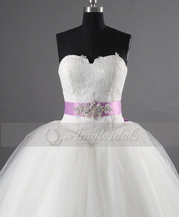 AM346a Sweetheart ball gown purple and white cheap wedding dresses made in china