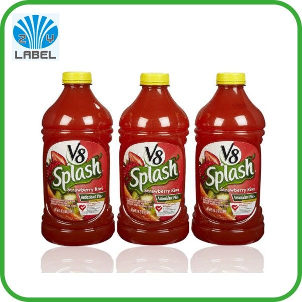 Custom waterproof durable juice bottle packaging label, printing company logo sticker