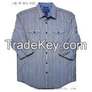 100% cotton men's casual long shirt with stripe fabric