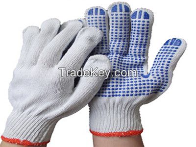 Pvc dotted cotton  glove