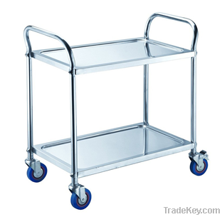 PRC-L2 two-tier stainless steel kitchen trolley(round tube)