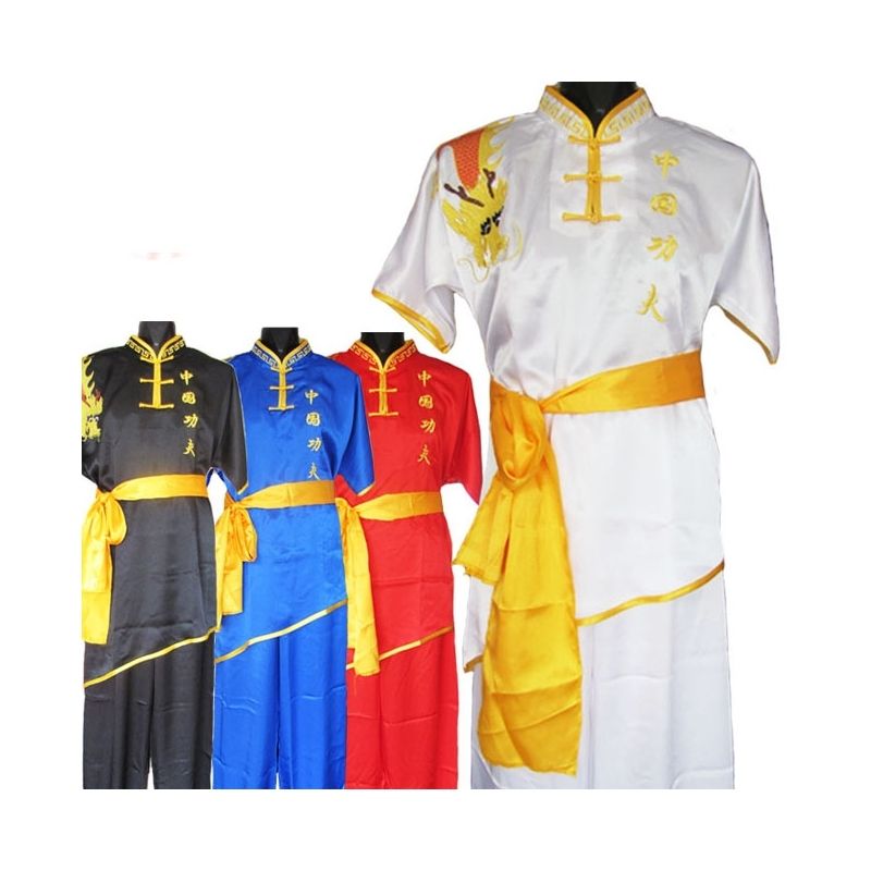 Martial Arts Uniform Short Sleeves Kung Fu Performance Clothing Wu Shu Suit