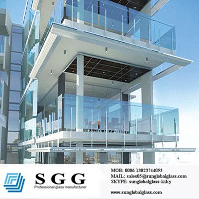 Office building glass balustrade 10mm 12mm 15mm 19mm