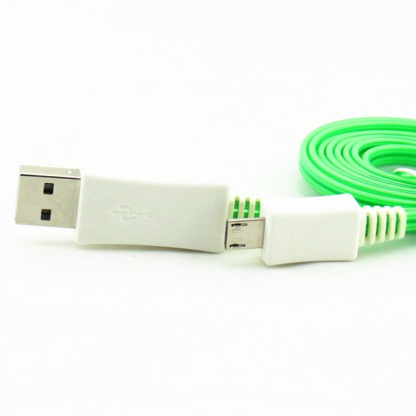 PZCD PZ-27 USB Male to Micro USB Data Charging Cable with Green LED Light for Android Devices