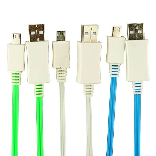 PZCD PZ-27 USB Male to Micro USB Data Charging Cable with Green LED Light for Android Devices