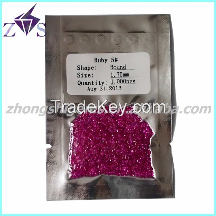 Wholesale Price Ruby 5# Round Cut Synthetic Ruby