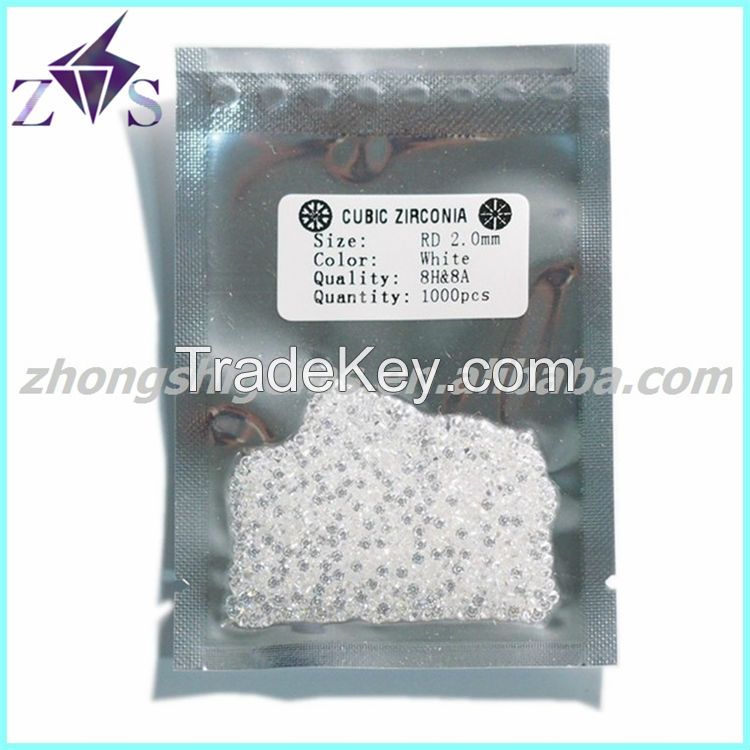 Promotional Round Brilliant Cut White Cubic Zirconia