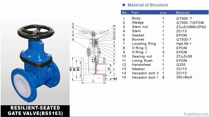 Ductile iron gate valve BS5163