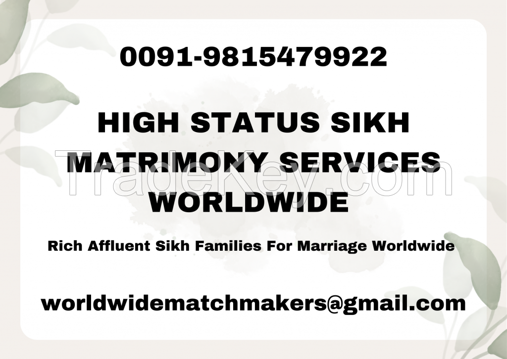 JATTSIKH JATTSIKH 09815479922 HIGH STATUS MATRIMONIAL SERVICES INDIA USA EUROPE DUBAI