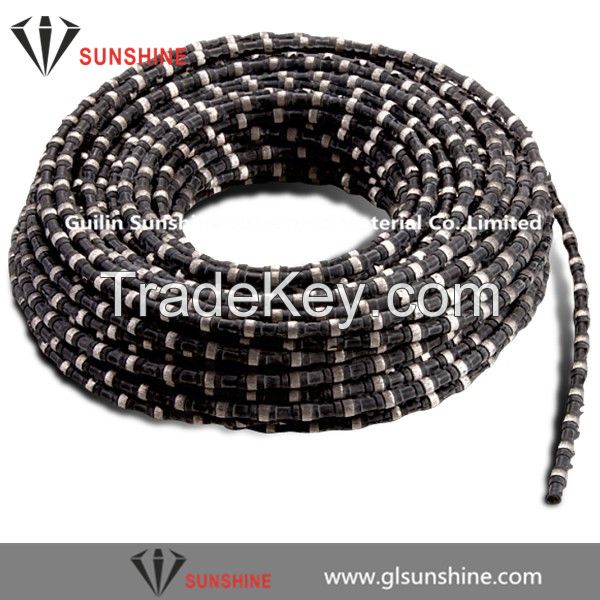 China 11.5mm 40 beads diamond tools wire saw for Granite quarry mining