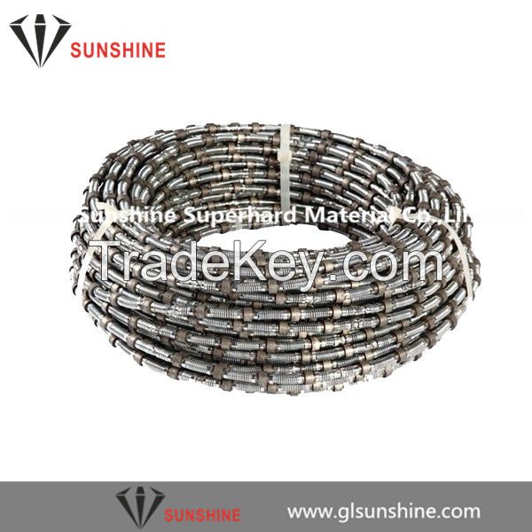 China 10.5mm 11.0mm 11.5mm Fast cutting marble limestone travertine quarrying cut diamond wire saw