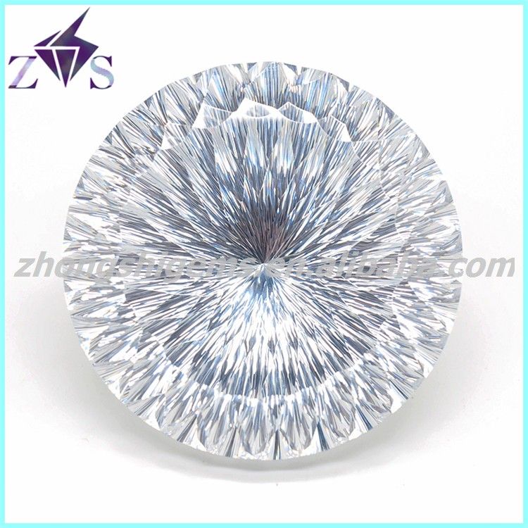 Popular low price round shape white synthetic cz gemstones