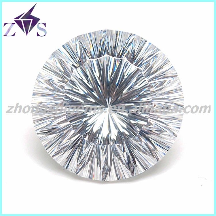 Popular low price round shape white synthetic cz gemstones