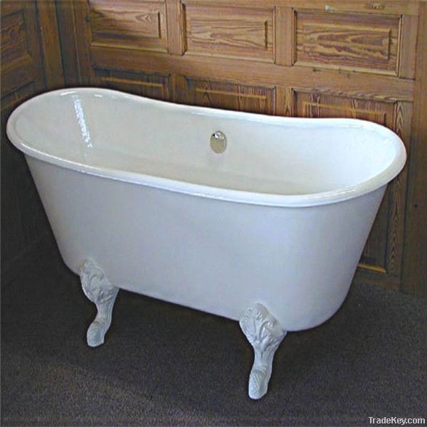 Clawfoot cast iron bathtub