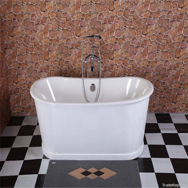 Pedestal cast iron bathtub