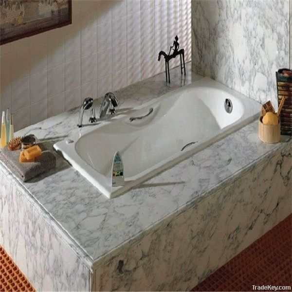 Rectangular cast-iron bathtub