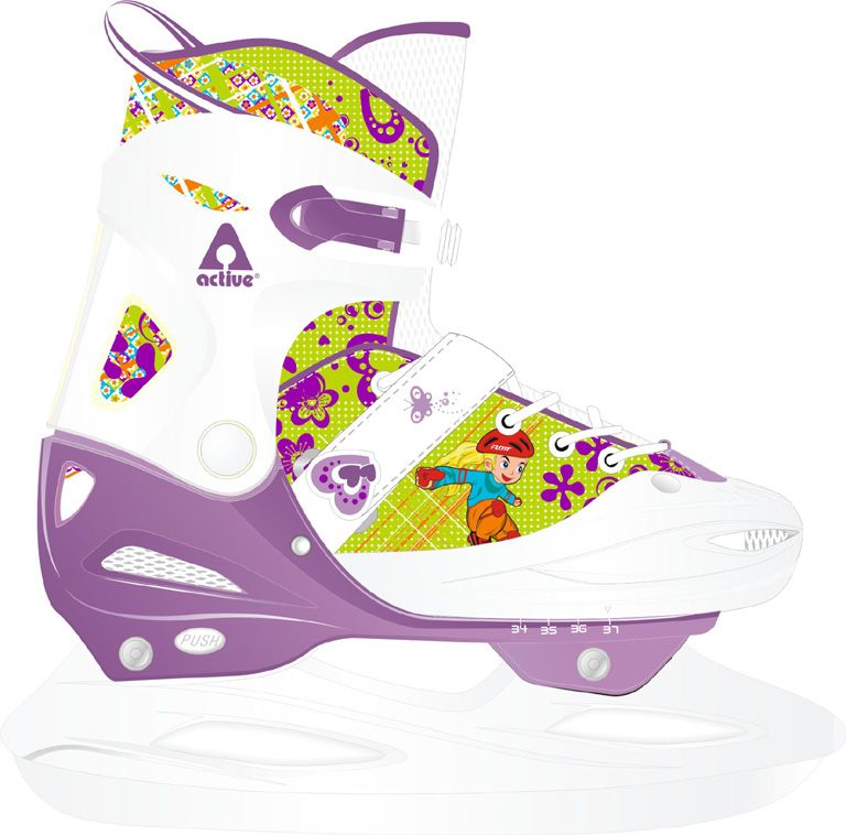 Kids semi-soft adjustable ice skate