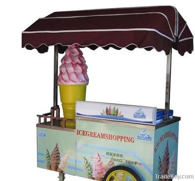 Rechargeable Hand Push Type Ice Cream Cart