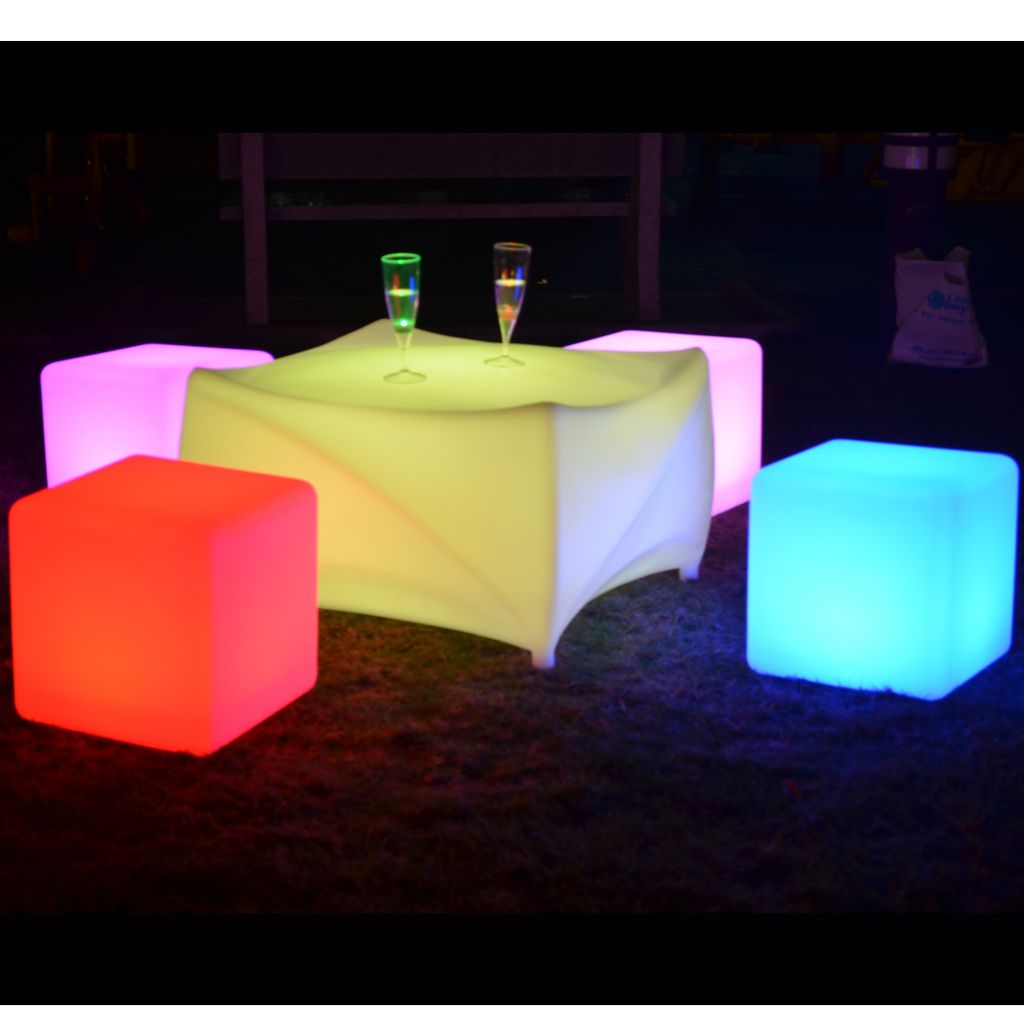 16 color changing illuminated Remote control waterproof IP65 outdoor use RGB LED cube chair 