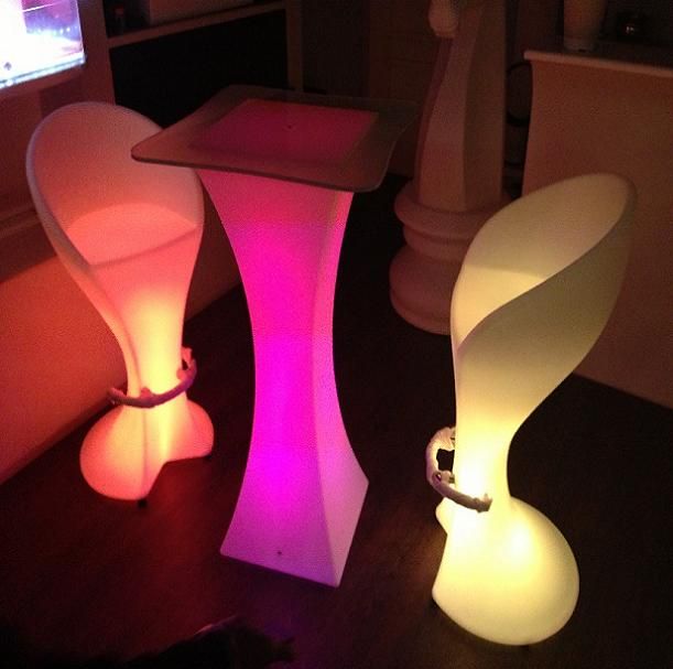 Color changing rechargeable outdoor LED Chair Remote control waterproof IP65 