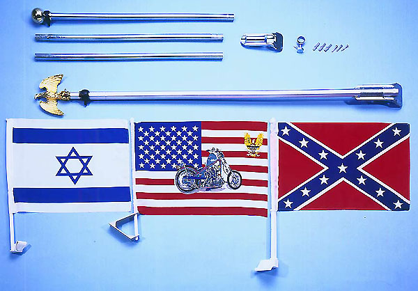 Flag's Accessories, car window/screen flag pole set