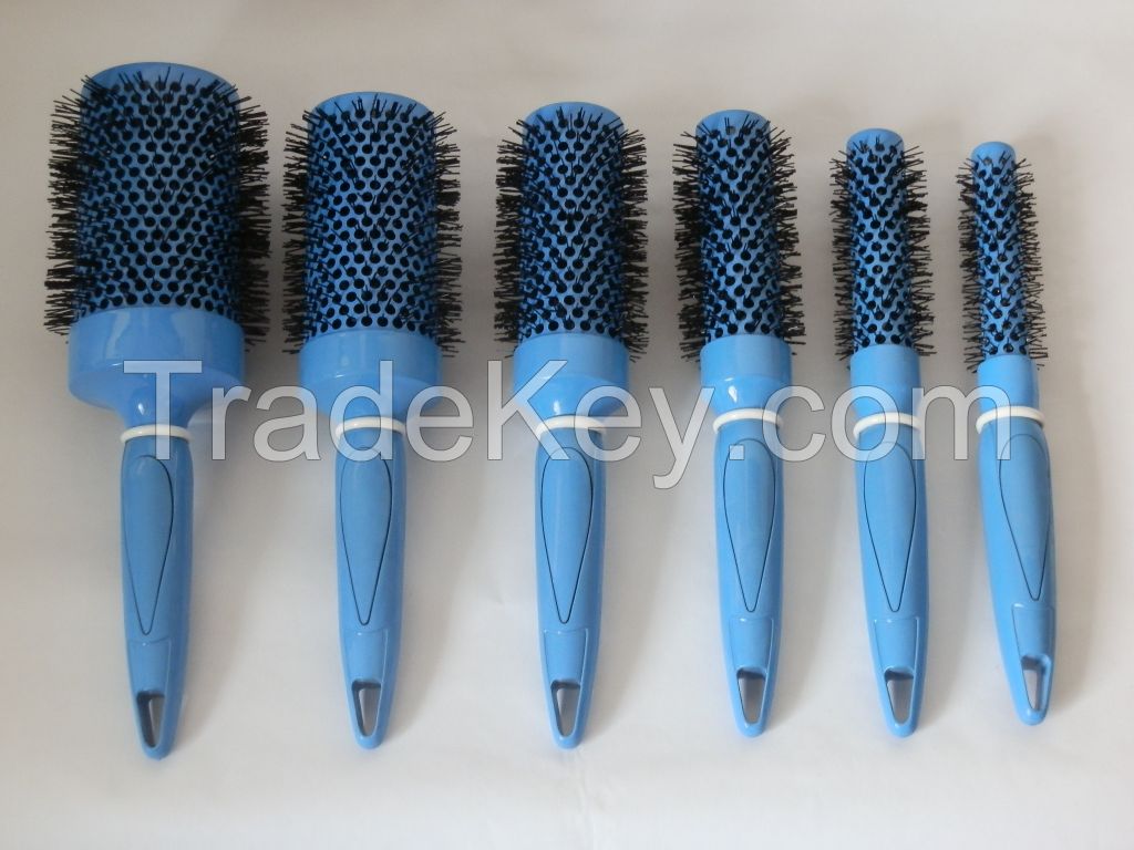 professional salon care ceramic hair brush with nylon hair round