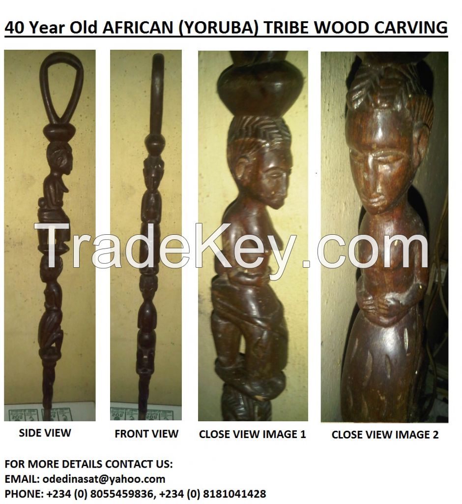 40 Year Plus Old African Wood Carving