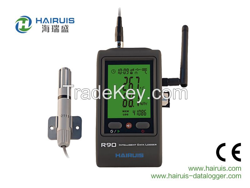 R90TH-G GPRS GSM SMS alarm temperature humidity data logger