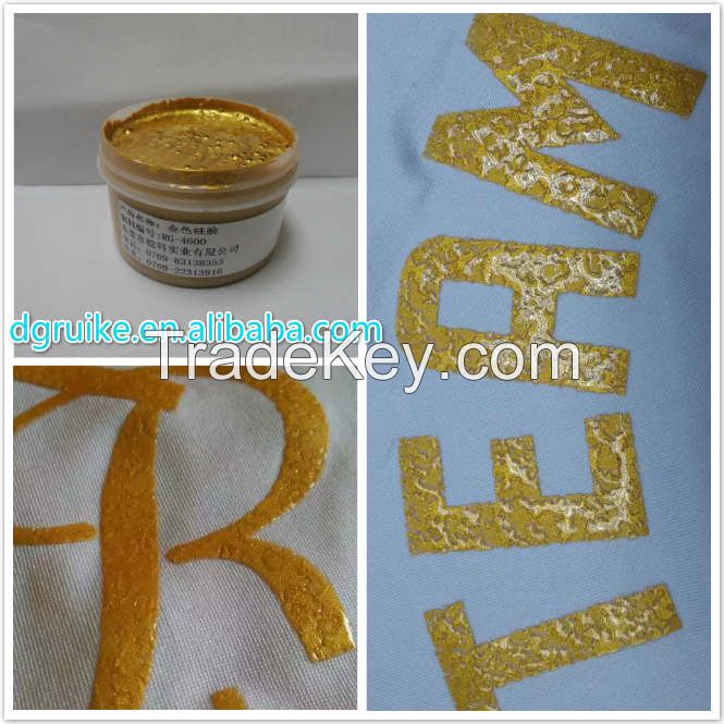 Screen Printing Gold Silicone Paste Supplier, Screen Printing Gold Silicone Ink for Textile