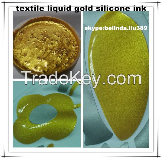 Gliter silicone ink gold paste for texitle printing