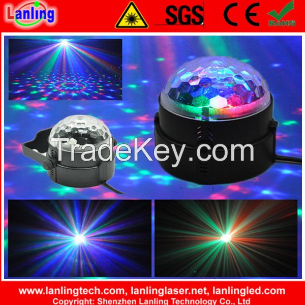 LXG121A  3*1W RGB Auto Sound Indoor Magic LED Crystal Ball Light