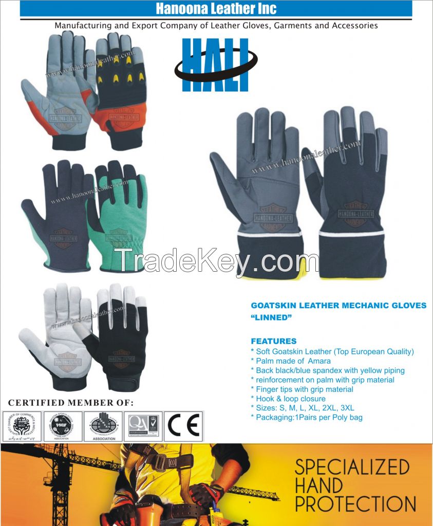 Hot selling Mechanical Working Gloves, construction mechanics work gloves