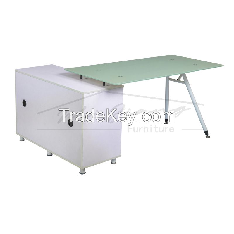 South America Hotsale Glass L Shaped Computer Desk Manufacturer in Guangzhou