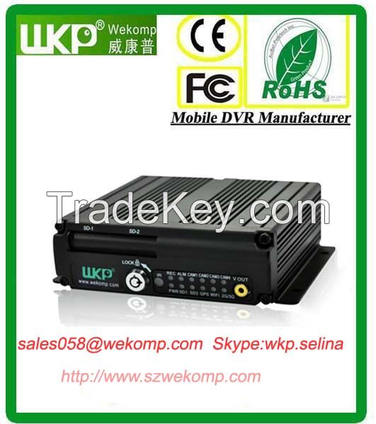 CE FCC ROHS ISO9001 certified 4ch SD Card MDVR GPS 3G WIFI for option Linux system