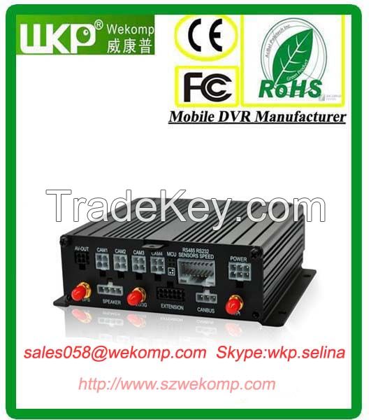CE FCC ROHS ISO9001 certified 4ch SD Card MDVR GPS 3G WIFI for option Linux system