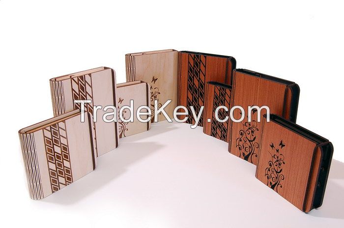 Laser cut wooden paper block holder with square shaped design