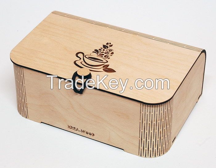 Laser cut wooden tea filter holder with teacup design