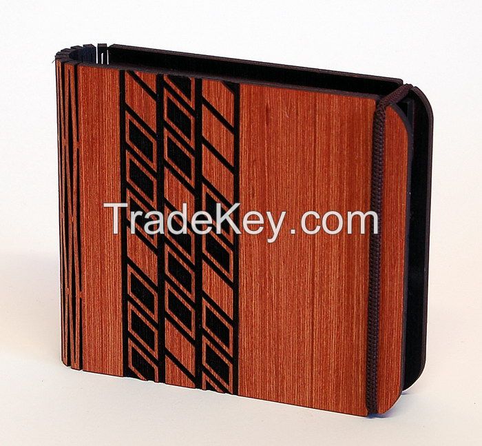 Laser cut wooden paper block holder with square shaped design