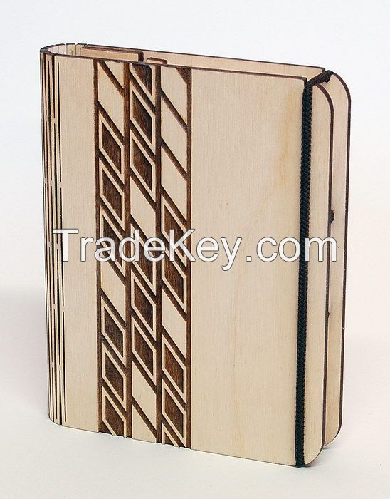 Laser cut wooden paper block holder with square shaped design
