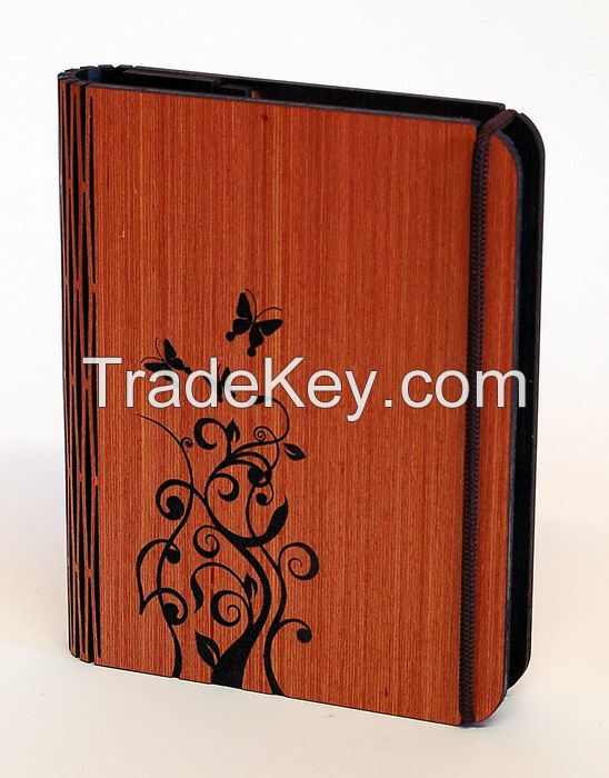 Laser cut wooden paper block holder with butterfly design