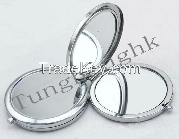 Wholesale - -BLANK SILVER COMPACT MIRRORS ROUND SHAPED 