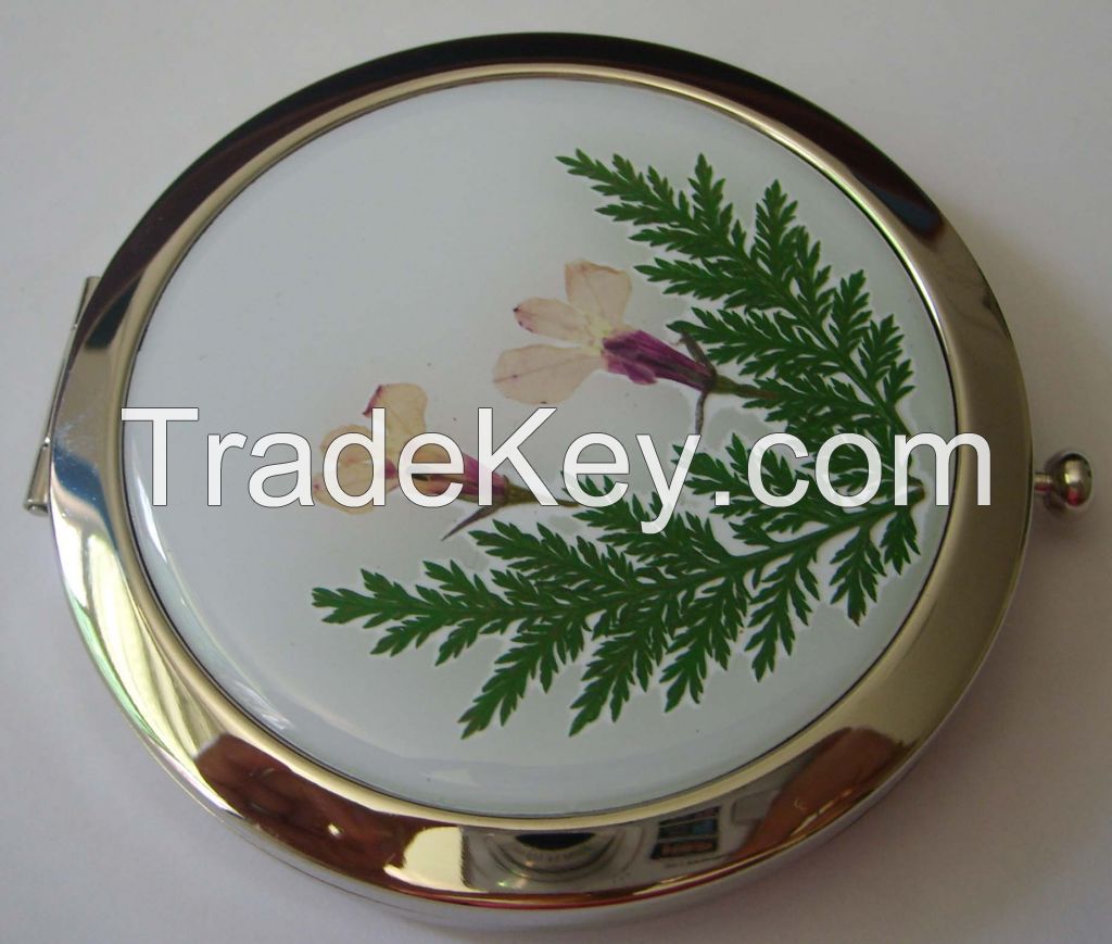 wholesale -promotion /fashion/metal / cosmetic /pocket /compact /makeup mirror flowers mirror gift /present